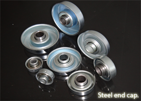 Steel end cap.