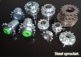 Steel sprocket.